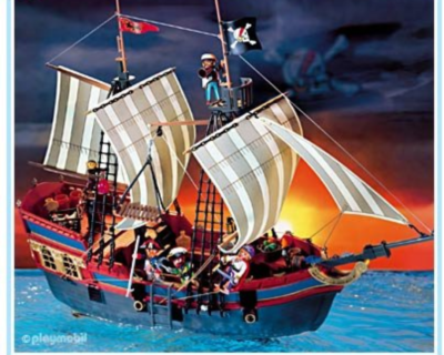Ancien Bateau De Pirate Playmobil - Jouet Vintage D'occasion