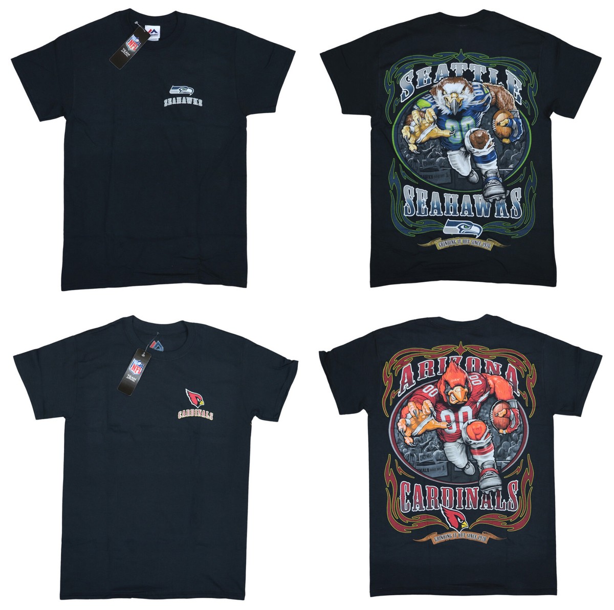 NFL Team Apparel Liquid Blue Running Back Crew Neck Men's T-Shirt NWT Pick  Team