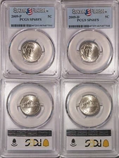 2009 P & D Jefferson Nickel  2 Coin Set  5c PCGS SP68FS  Satin Finish