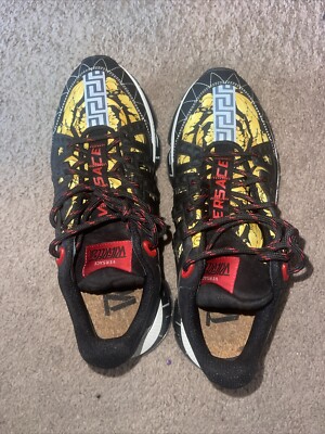 Versace Black and Yellow Athletic Shoes with Distinctive Design