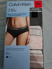 NEW Women's Calvin Klein 3 Pack Hipster Underwear Black Pink Tan Size Medium