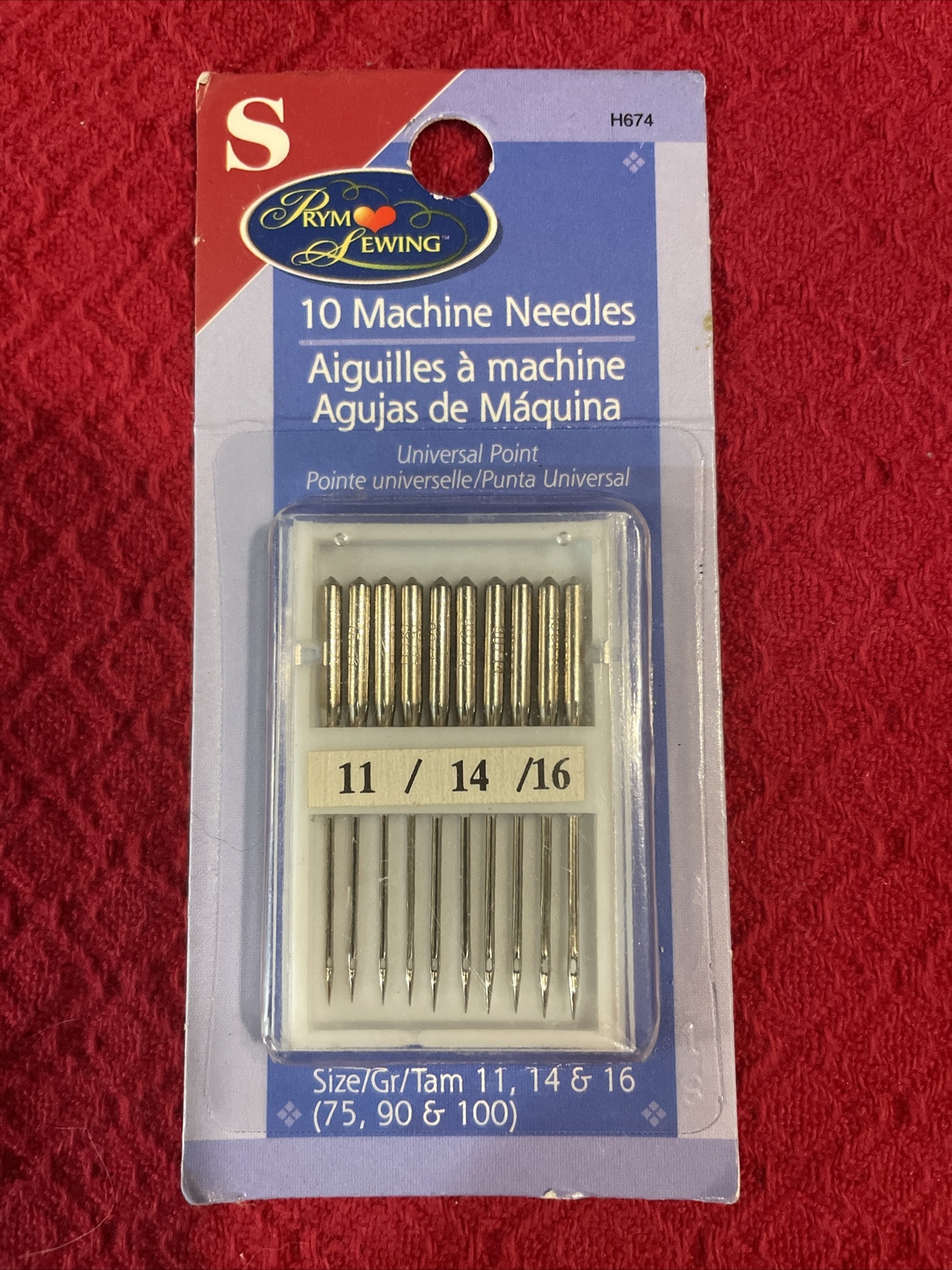 in Pkg Prym Dritz Sewing Machine Needles Universal Point Sz 11 14 &16