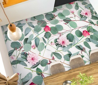 3D Pink Flower Leaves 3335 Floor WallPaper Murals Wall Print Decal AU Zoe