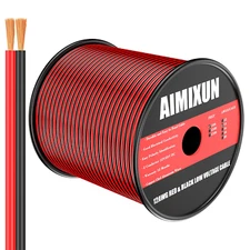 14 Gauge Wire Electrical 50FT, Red and Black Cable 12V 14 AWG Wire 2 Conductor P