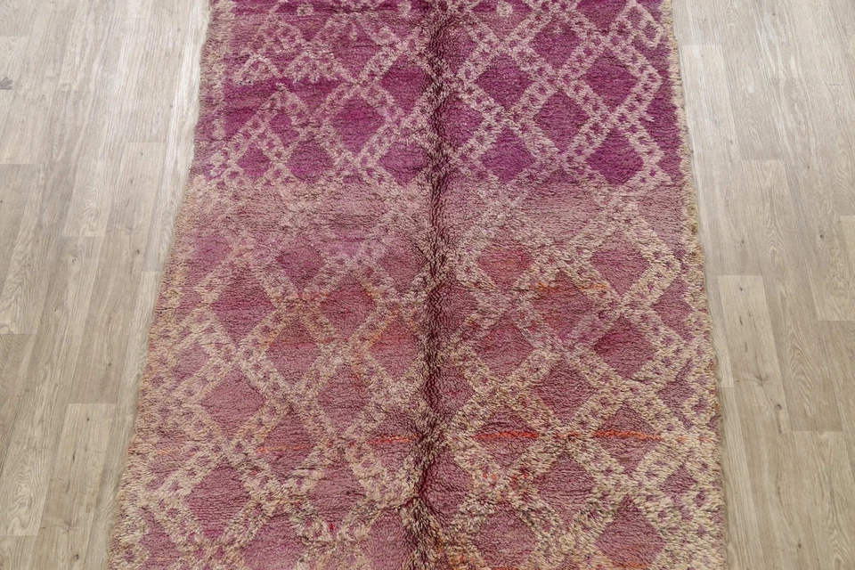 Старинный марокканский восточный ковер овощной краситель плюшевая шерсть ручной вязки 6x11 - Изображение 3 из 4