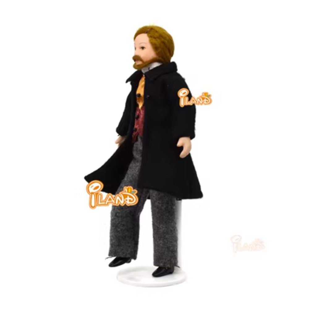 Ceramic Doll Dollhouse Miniature 1/12 Scale Lady Gentleman Movable Toy Accessory