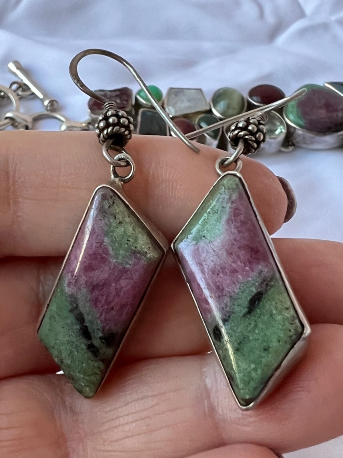 MOONSTONE TOPAZ QUARTZ RUBY LABRADORITE NECKLACE … - image 24