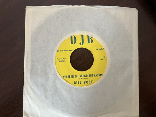 Bill Post Where in the World But Kansas 45rpm w/sleeve | eBay