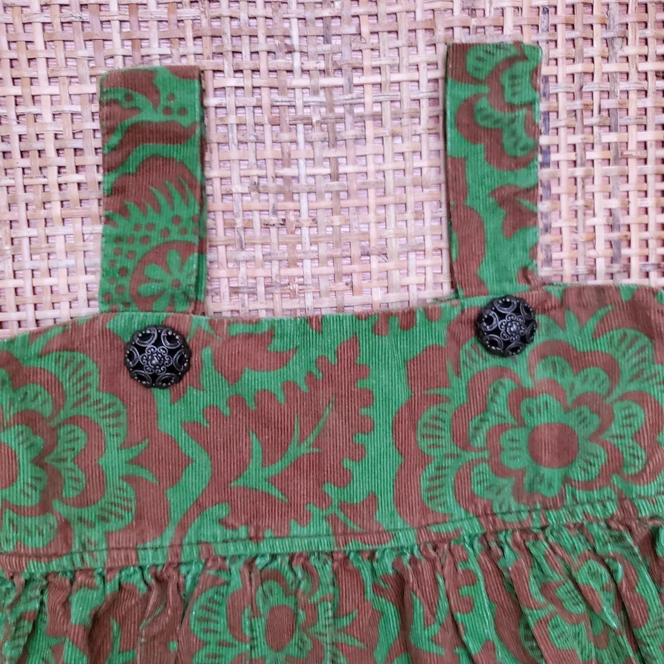 Persnickety Vintage Girl's Cord Jumper Dress Green Autumn Leaf Size 4 (16000) - Image 2 of 4