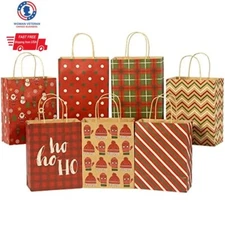 28 Pcs Christmas Holiday Gift Kraft Paper Bags Medium Size  Kraft Paper Gift Bag