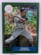 2017 Topps Silver Pack 1987 Chrome Green 016/150 Hank Aaron #87-HA Braves HOF