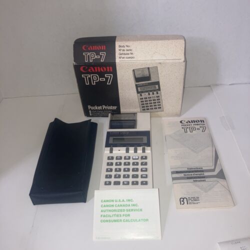 Canon TP-7 Electronic Pocket Printer Calculator Vintage 1983 Tested Works Boxed - Picture 1 of 18