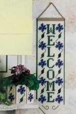VIOLETS SAY WELCOME SIGN BASKET HOME DECOR PL...