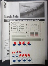 Hobby Craft 1/48th Scale Czech Avia - Decals from Kit No. HC1524
