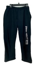 Gildan Sweatpants Mens Size S Black Heavy Fleece Warm Up Lounge Logo w/ Pockets
