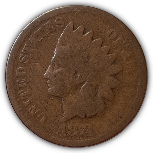1874 Indian Head Cent Good G Coin #21356