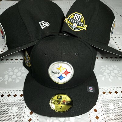 Pittsburgh Steelers New Era 5950 Fitted Hat 80th Season 1933-2012 Patch NWT  #h16