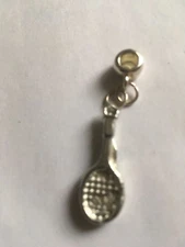 Tennis Racket TG316A Charm with 5mm Hole fit Charm Bracelet   