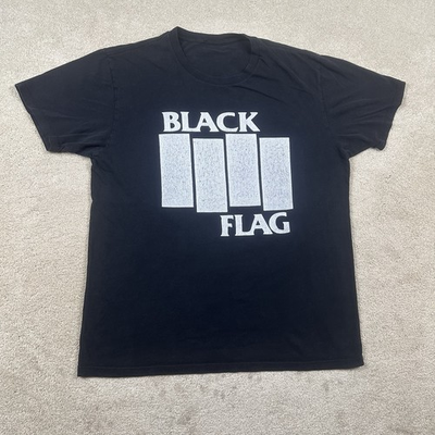 #ad Vintage Black Flag Band T Shirt Mens Large Black Y2K Punk Hardcore $33.89