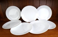 7 Corelle WINTER FROST WHITE 10-1/4" Dinner Plates, Vitrelle Made in USA, Superb