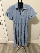 Grace And Karma Women’s Denim Tiered Button Up Dress Size Small
