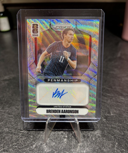 Panini Prizm FIFA World Cup 2026 Brenden Aaronson P-BA USA Penmanship Auto