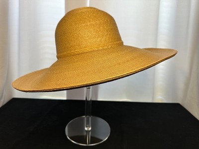 VINTAGE Frank Olive for I.Magnin Women\'s Natural Gold Wide Brim Straw Sun Hat Vintage Wide Brim Straw Hat Frank Olive Private Collection  main image 4