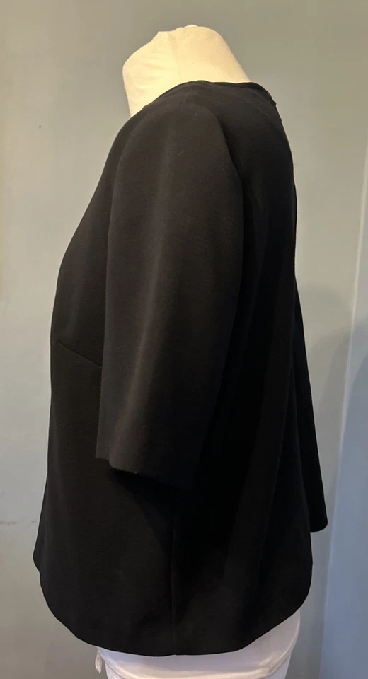 M&S Black Top Size 16 Short Sleeve - Image 2 of 4