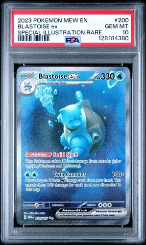 2023 POKEMON MEW EN-151 SPECIAL ILLUSTRATION RARE #200 BLASTOISE EX PSA 10