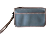 VTG Coach Wristlet Wallet color block Blue  lilac gloved tan leather luxury VTG