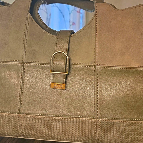 Frye Women’s Gray Tote Top Handle Zip Closure Gold Hardware Lined Pockets