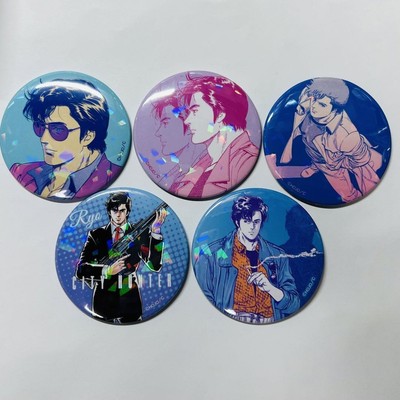 City Hunter Graveyard Gallery Hologram Button Badge Saeba Ryo, 5-Piece Set Japan