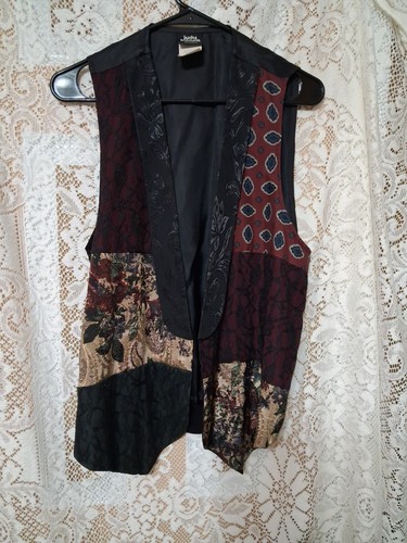 Vintage Judy Knapp Patchwork Tapestry Vest