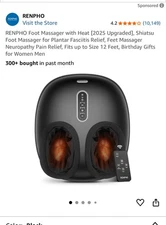 RENPHO Foot Massager Machine with Heat [2025 Upgraded] – Shiatsu-OB