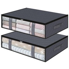 Under Bed Storage Bags 2 Pack, 40L Large Clothes Comforter Storage Containe...
