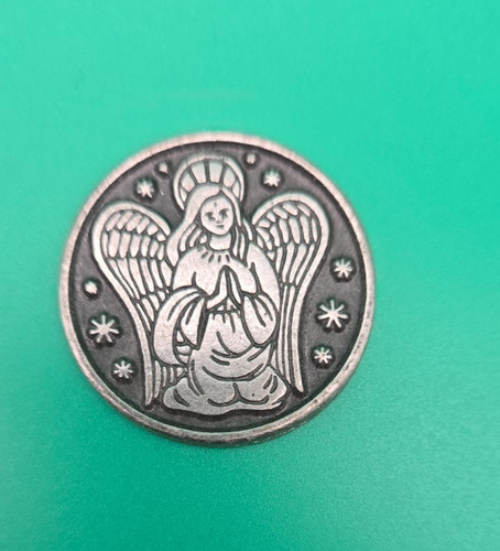 Vintage Guardian Angel Pocket Token - Religious Prayer Coin