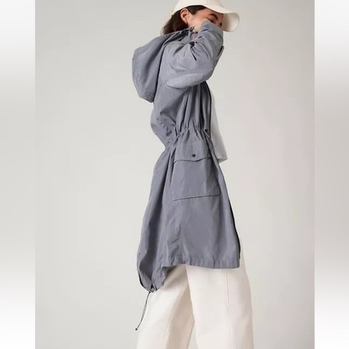 NWT Athleta Everyday Anorak Longline Full Zip Hooded Jacket Coastline Blue Sz XS - Picture 4 of 16