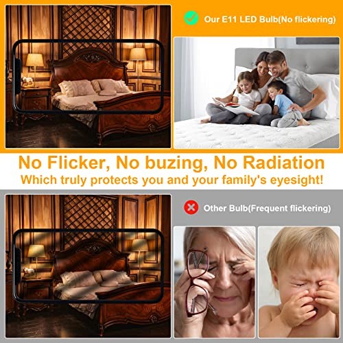 E11 Led Bulb Dimmable, JDE11 120V 75W Halogen Equivalent, T3 T4 Mini Warm White - Picture 7 of 8