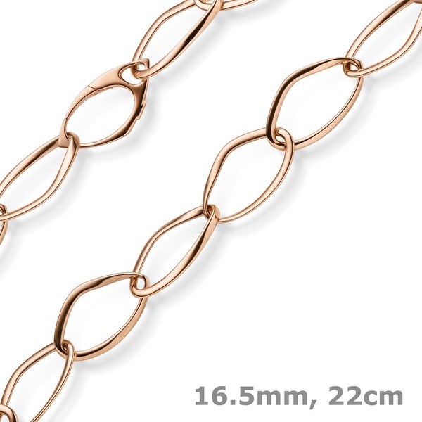16,5Mm Phantasie-Armband Armkette Aus 585 Gold Rotgold 22Cm-image