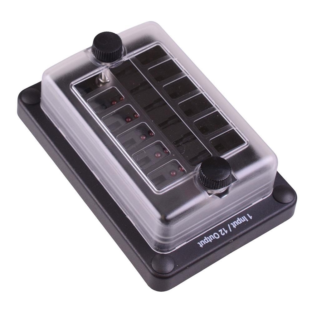 Waterproof 12 Way Standard Blade Fuse Box with LED Indicators Automotive