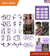 12 PCS Mystical Glow in The Dark Tattoos for Photo Shoots Dance Parties