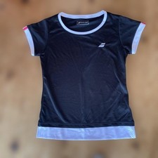 Babolat Tennis T-Shirt Short Sleeve Black White Pink