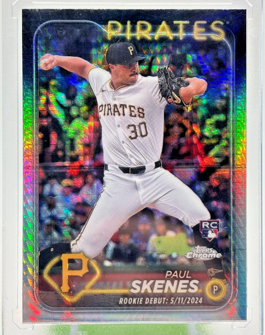 2024 Topps Chrome Update Series Paul Skenes USC27 Rookie Debut Refractor