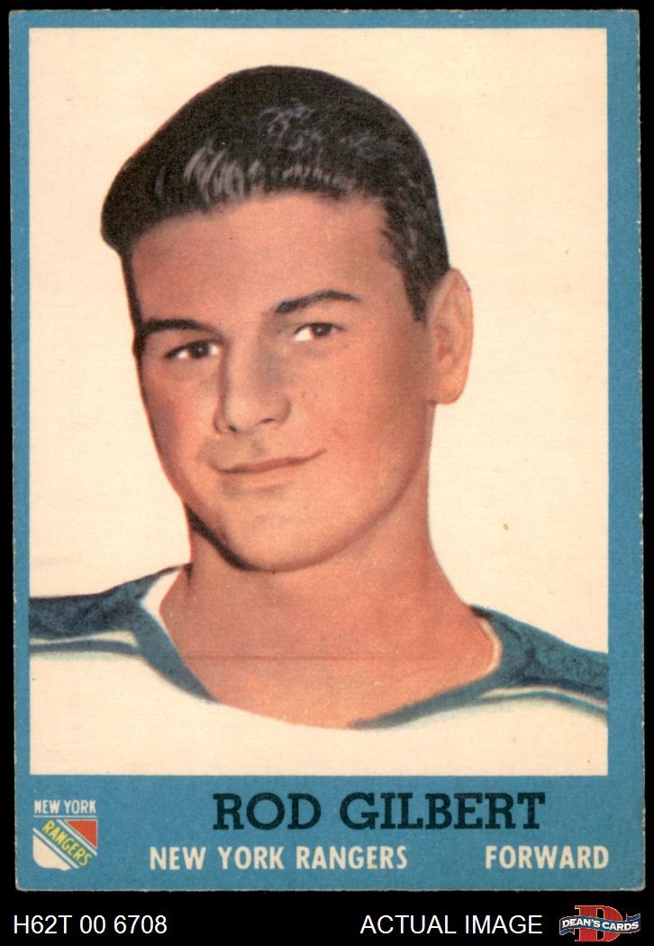 Rod Gilbert #59 Hockey Cards 1962 Topps trading card — raw and PSA graded price guide
