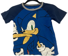 Sega Sonic The Hedgehog T-Shirt Kids Boys Size 6 Blue Crew Neck Short Sleeve