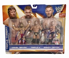 WWE RANDY ORTON AND DANIEL BRYAN SIGNED ELITE 3 PACK WITH JSA COA VERY RARE