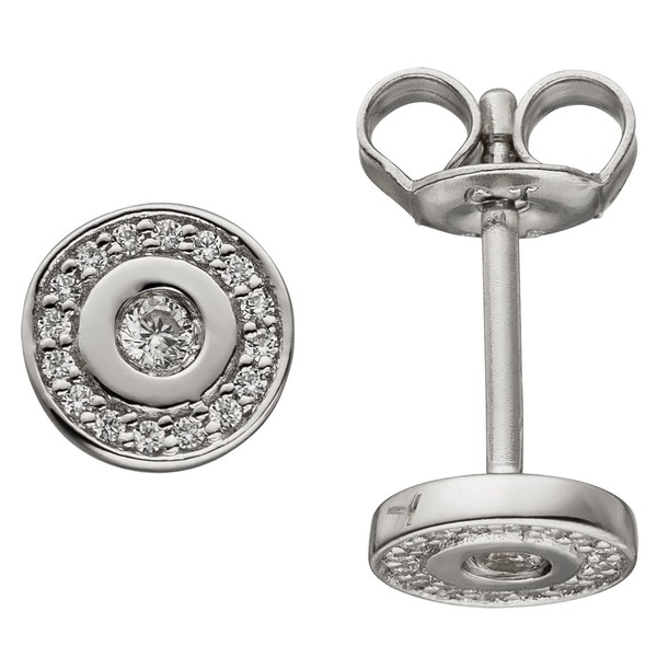 "Jobo\"52288\"Ohrstecker 925 Sterling Silber 34 Zirkonia Ohrringe Silberohrringe"-image