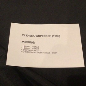 Vintage  LEGO  Star Wars Set 7130 SNOWSPEEDER (1999) NOT COMPLETE