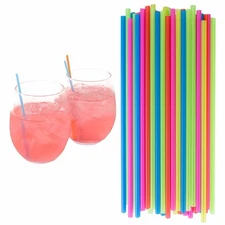 500ct Neon Straws Coffee Stirrers 7.5" Plastic Drink Sticks Cocktail Bar Sip Mix