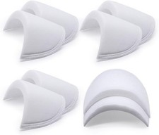 4 Pairs White Covered Set-In Shoulder Pads Sewing Foam Pads for Blazer Suit Coat